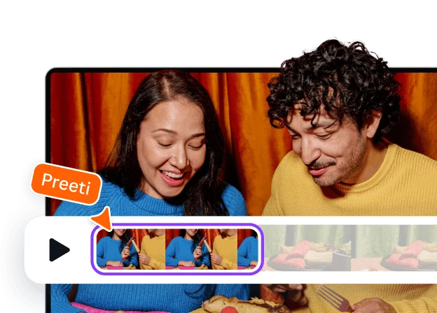 Canva video editing preview with a clip timeline