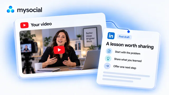A YouTube video transformed into a LinkedIn text post draft